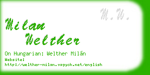 milan welther business card