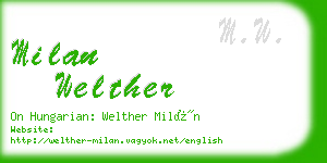 milan welther business card